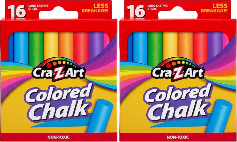 Colored Chalk, 16 Count | Assorted | Pack of 2